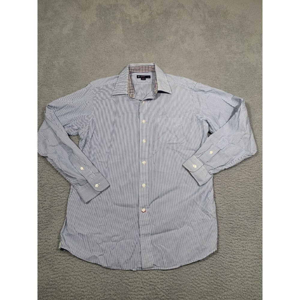 4 Men's Button Down Shirts Striped Collared Nautica Cremieux Large L Business - Picture 10 of 16